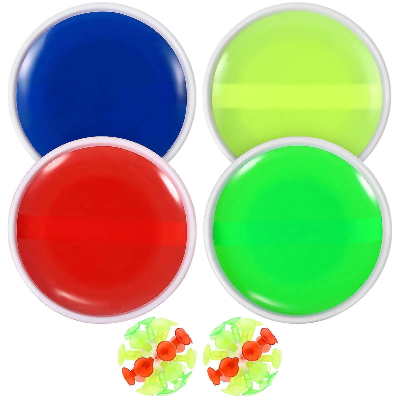 Toy Sticky Cricket Sucker Ball Throw and Catch Interactive Toy Stick Ball for Children Blue