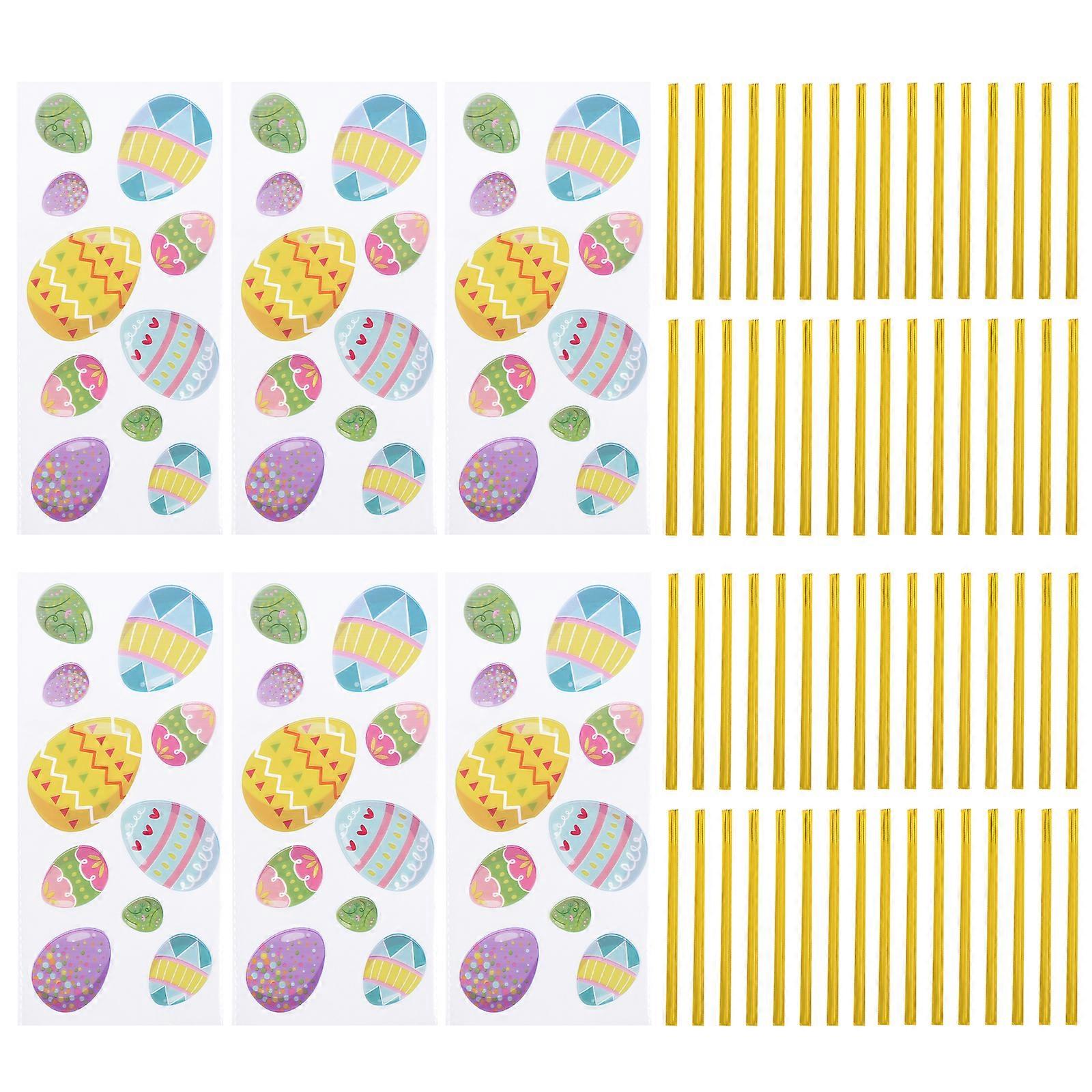1 Set 300 Pcs Easter Transparent Bags Rabbit Easter Egg Candy Packing Bags