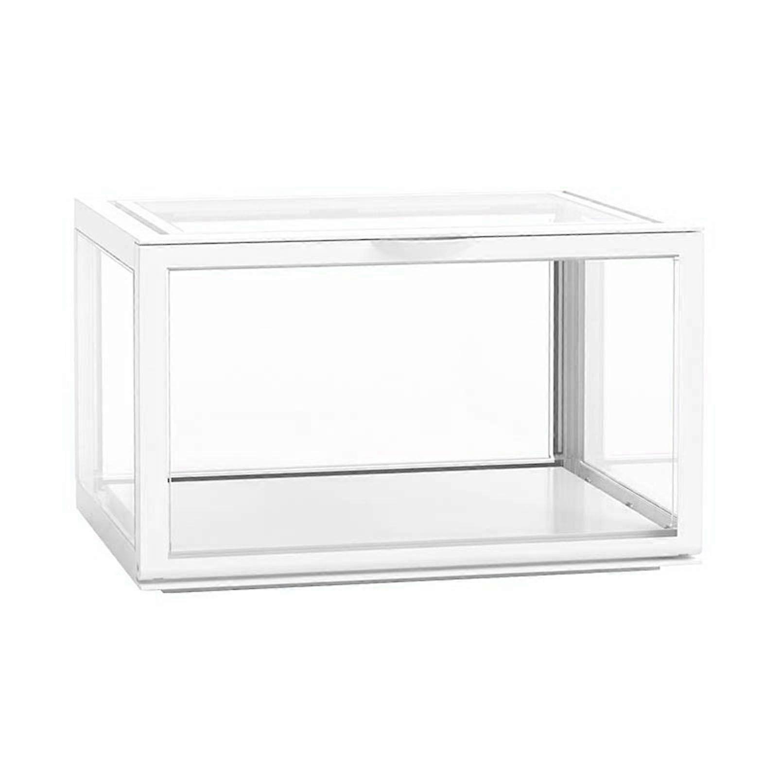 Figure Organizer Desktop Doll Acrylic Display Cabinet High Transparency Sealed Dustproof Show Case White