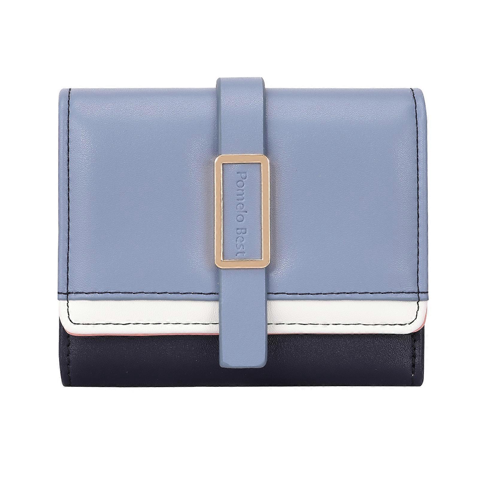 女性のための小さなトリコロール財布:ブルー、ホワイト、ネイビー