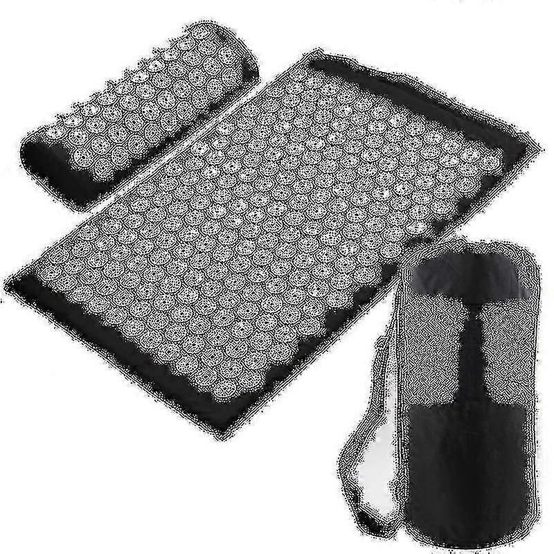 اليوغا العلاج بالابر حصيرة ومجموعة وسادة مع حقيبة، تدليك الوخز بالإبر حصيرة