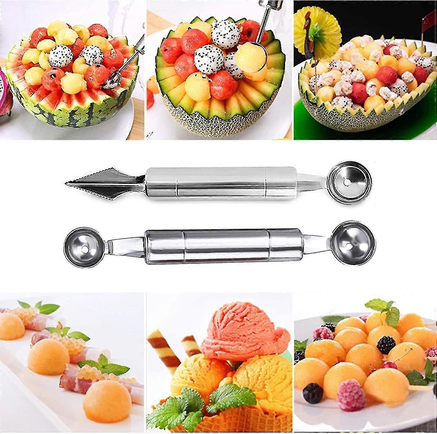 2 Pcs Fruit Carving Tool Fruit Peeler Melon Scoop