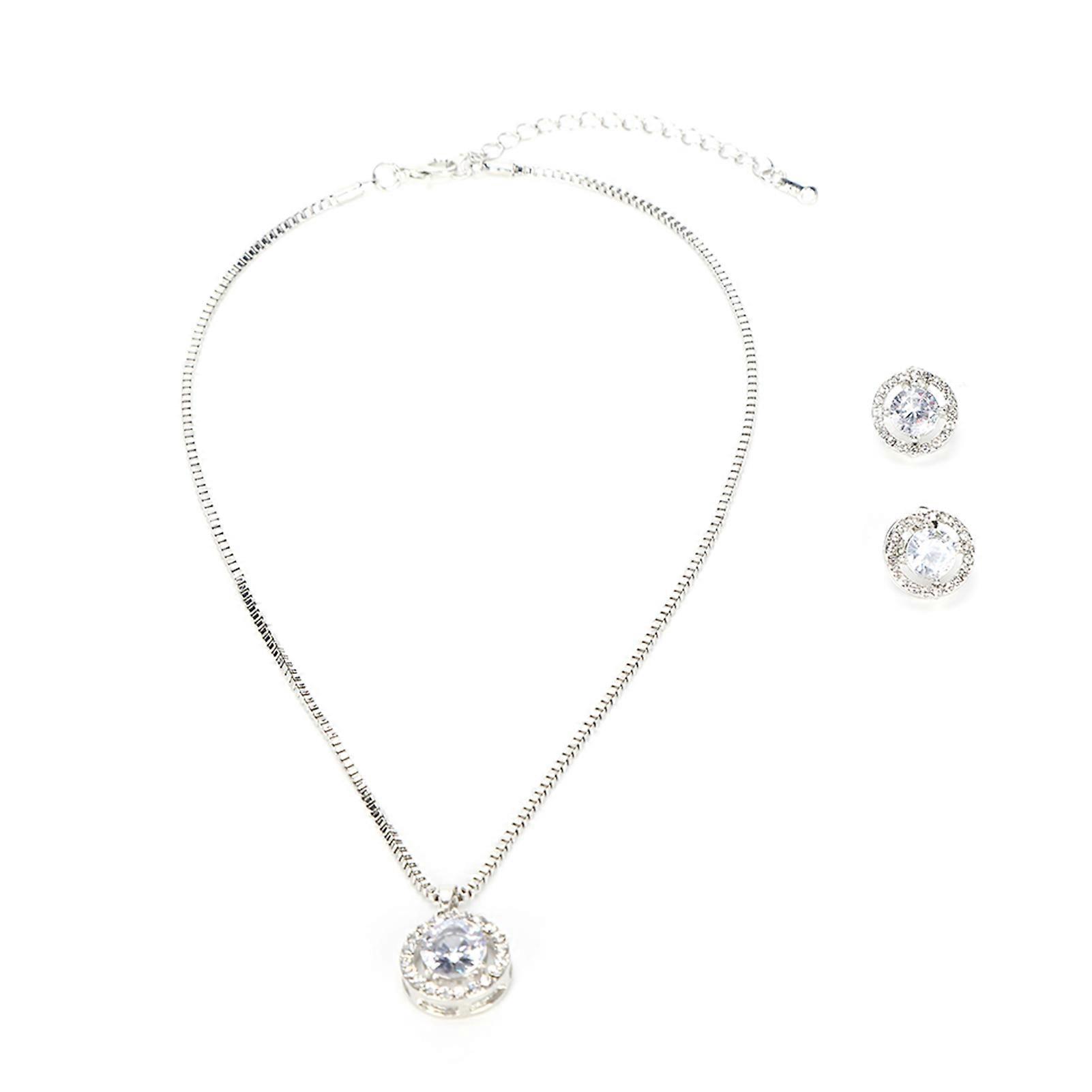 Shining ketting oorbellen set modieuze vrouwen sieraden set bruiloft verjaardagscadeau