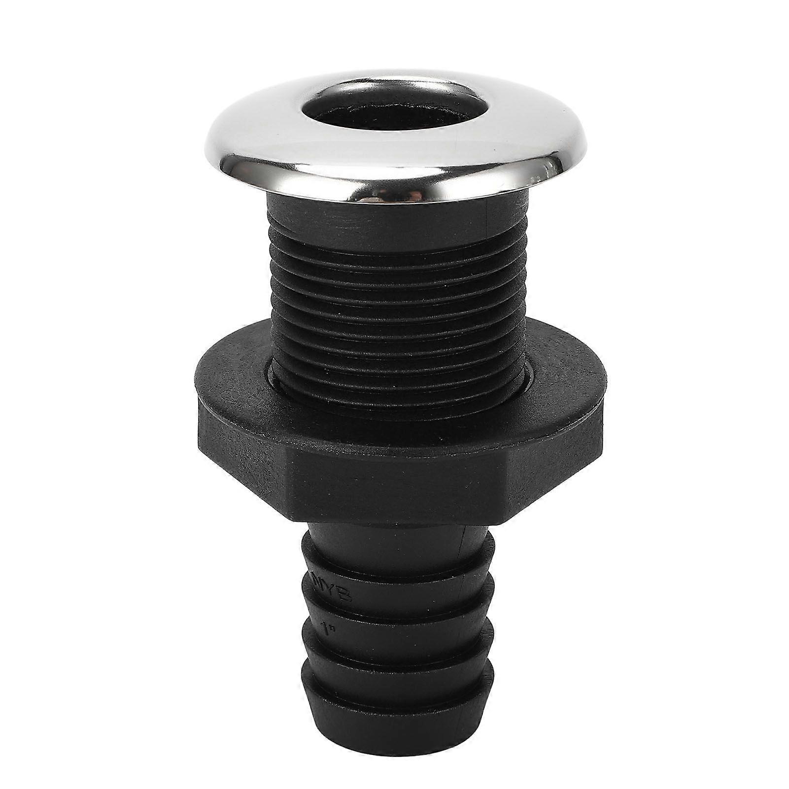 25mm Thru Hull Fitting Nylon Impact Resistance Leakproof Long Lasting Use Thru Hull Connection for Boats Straight MK5463