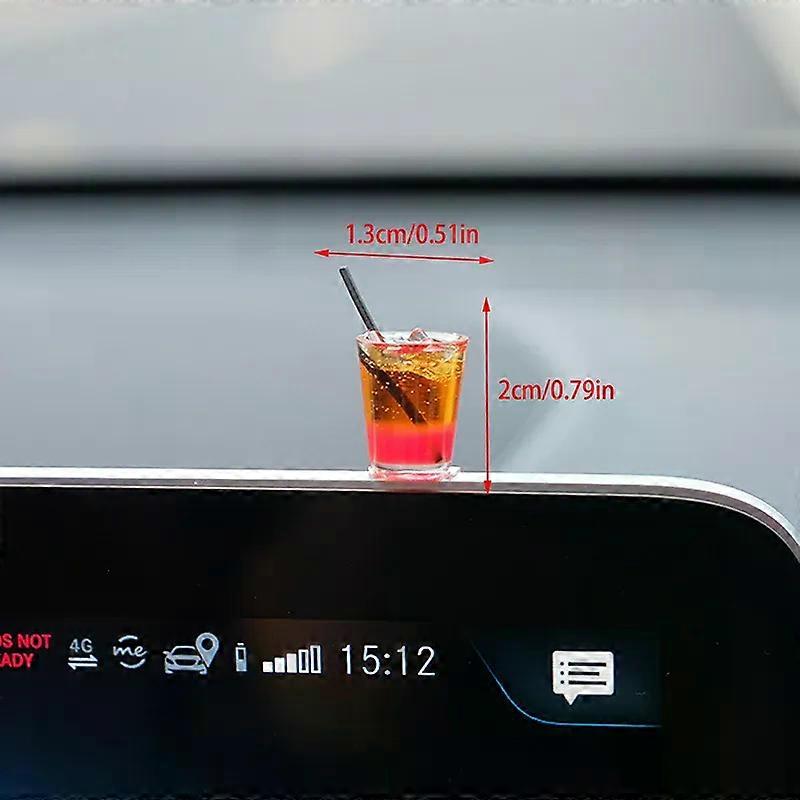 Funny Mini Drink Cup Car Ornaments Cute Simulation Iced Americano Iced Tea Drink Car Center Console Decorations Diy Crafts Gifts