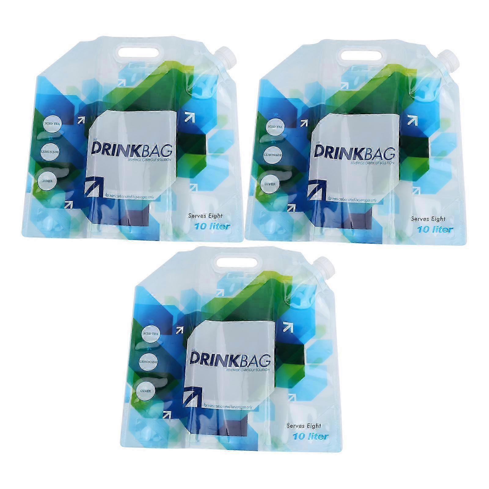 3pcs 10L Portable Water Bag Bag Foldable Emergency Container for Outdoor Camping Hiking