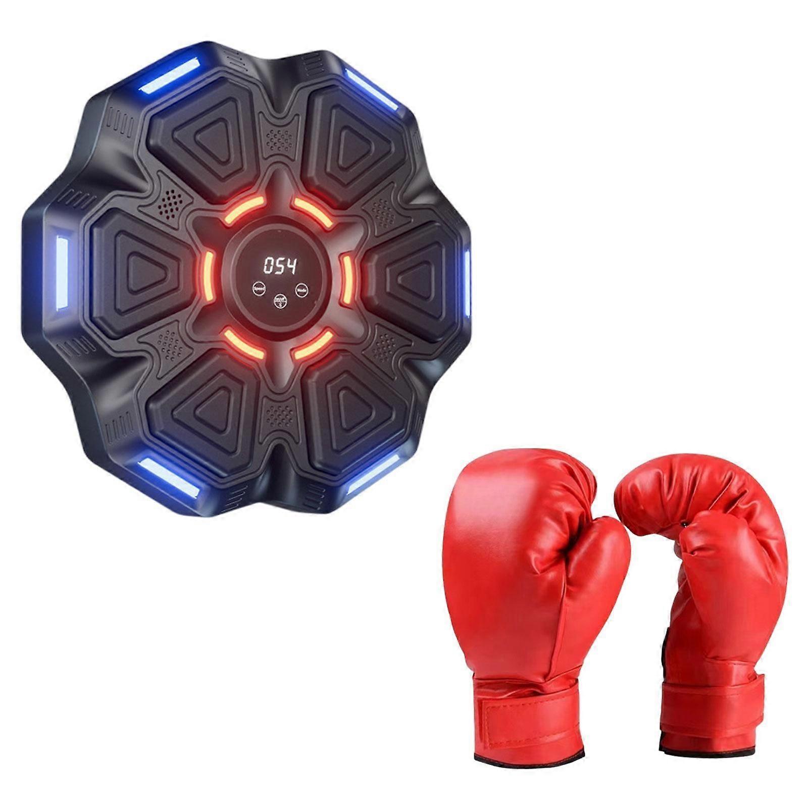 Music Boxing Machine Wall Mounted with Kids Gloves for Sports Sanda Home Gym Black