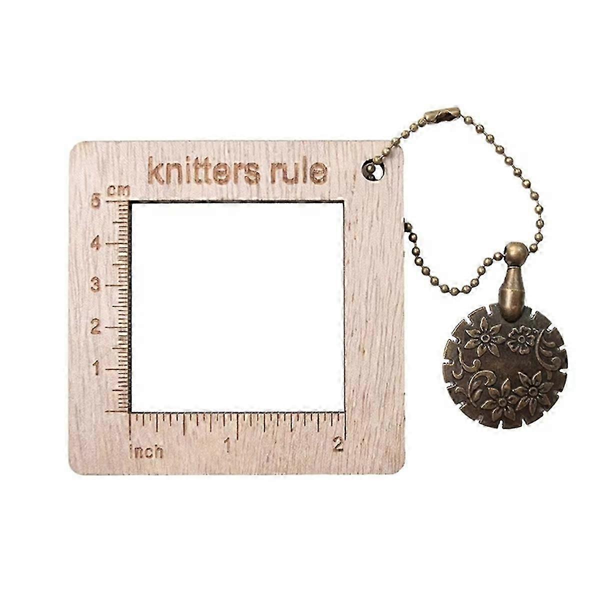 Knitting Ruler Gauge Knitting Calculator Density Ruler DIY Weaving Measuring Tools Knitters Ruler with Threader Cutter