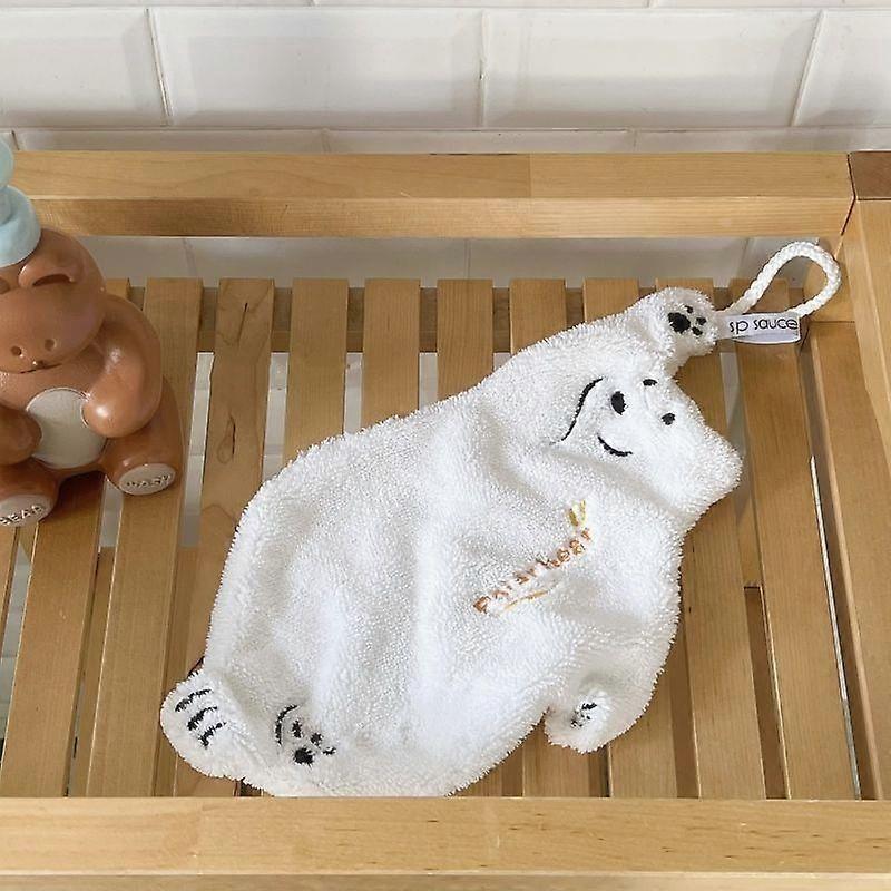 Cute Kids Hand Towels with Hanging Loop Funny Beer Hand Towels for Bathroom Kitchen Cartoon Animal Hanging Washcloths Soft Absorbent Hand Towels