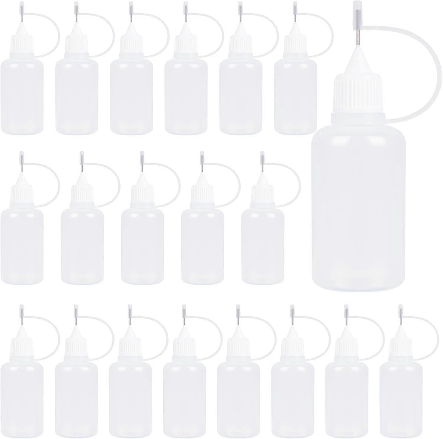 10 Pcs Needle Tip Glue Bottle Applicator DIY Quilling Tool Precision Tip Glue Plastic Liquid Dropper Bottles (30 ml)
