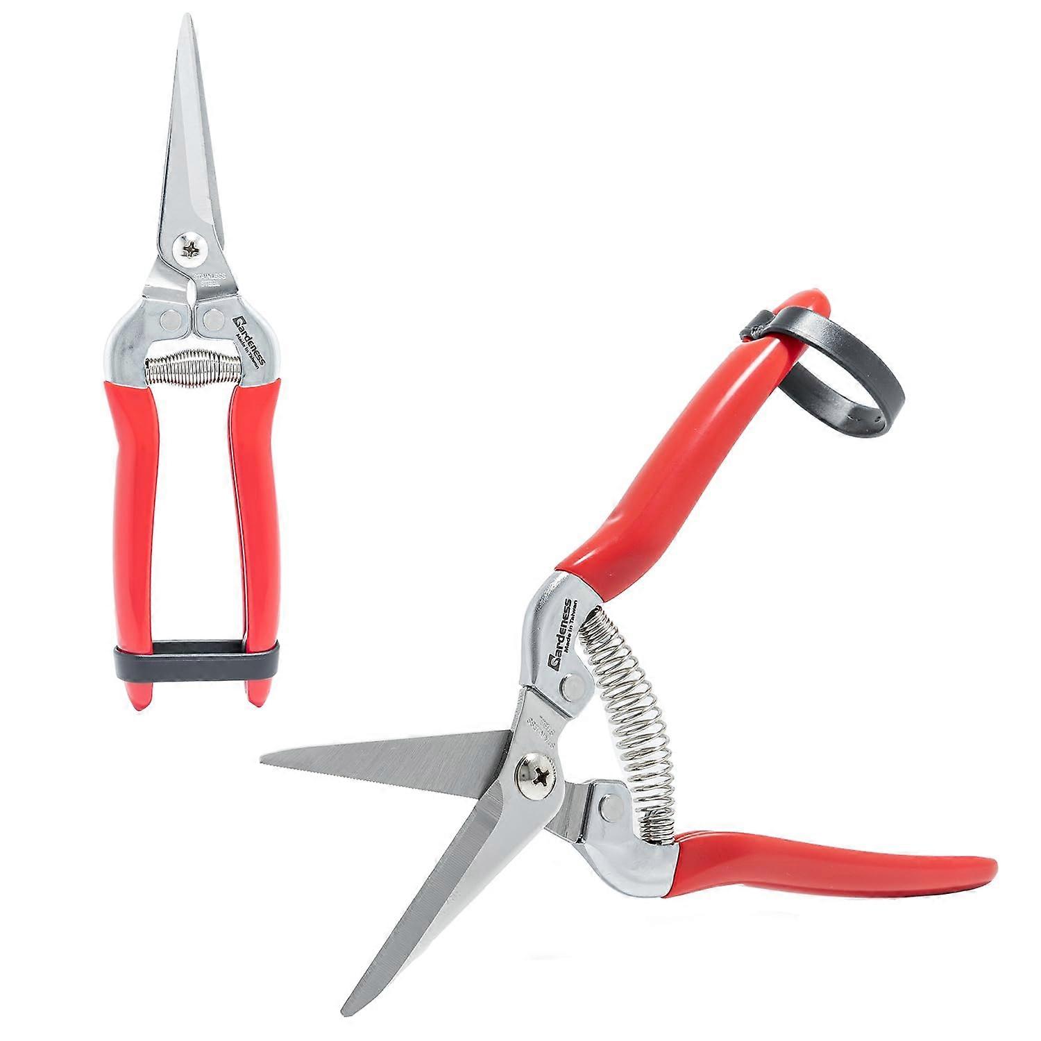 Stainless Steel Pruning Shears - 2 Pack Garden Shears with Ergonomic Handles and Sharp Blades for Precision Cutting