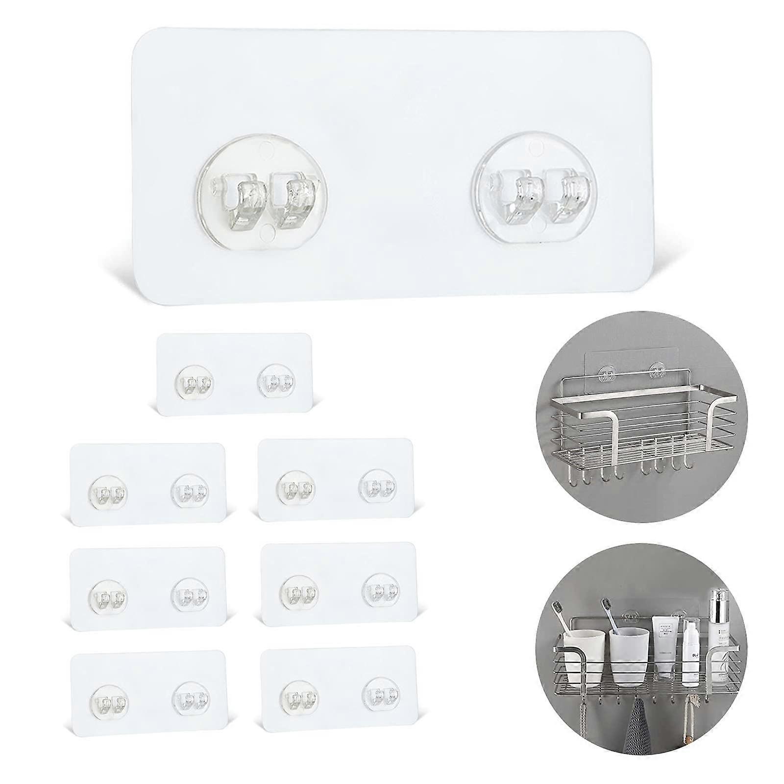 8-piece transparent suction cup hook set