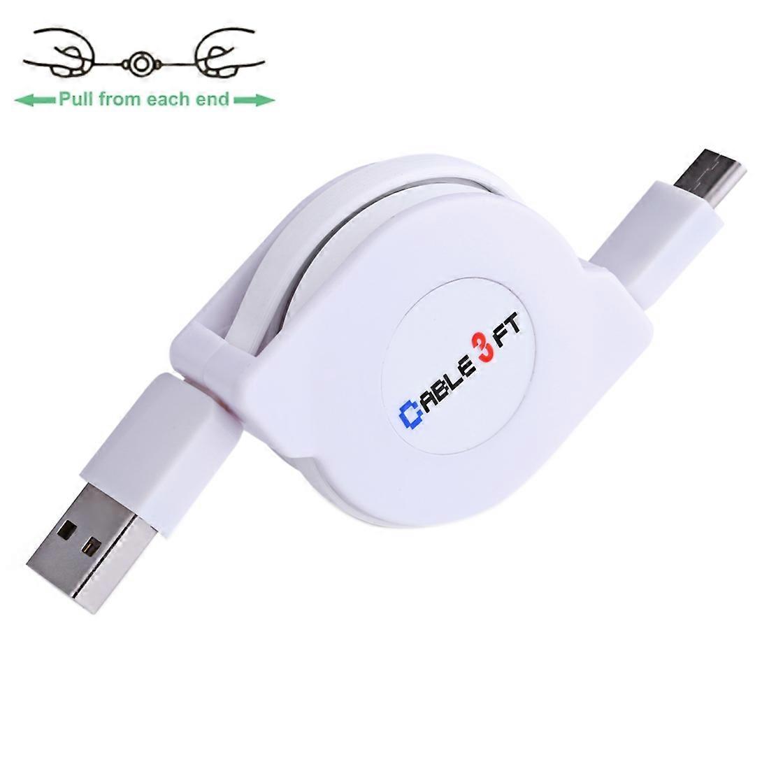 1m 2A 110 Copper Core Wires Retractable USB-C / Type-C to USB Data Sync Charging Cable