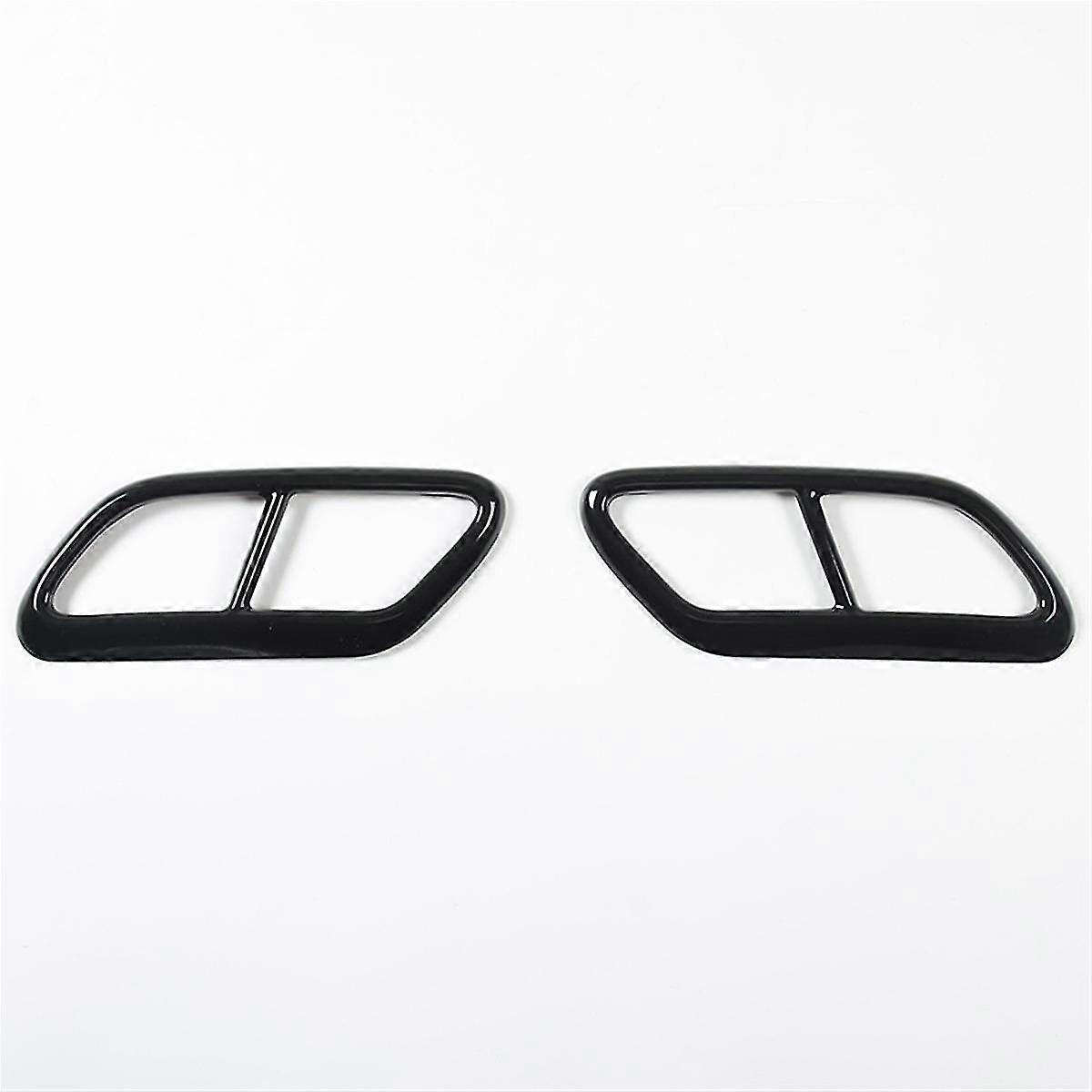 Svart rustfritt stål rør hals eksos utganger hale ramme trim deksel for S60 2020 S90 V90 2016-2