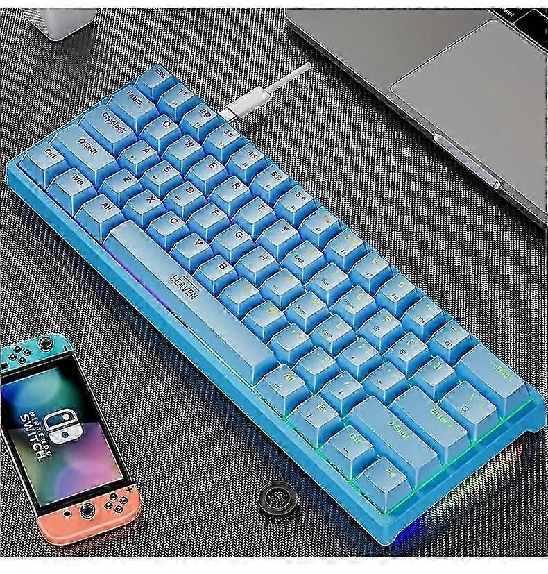 K620 Mini Gaming Mechanical Keyboard 61 Keys RGB Hotswap Type-C Wired Gaming Keyboard PBT Keycaps 60% Ergonomics Keyboards