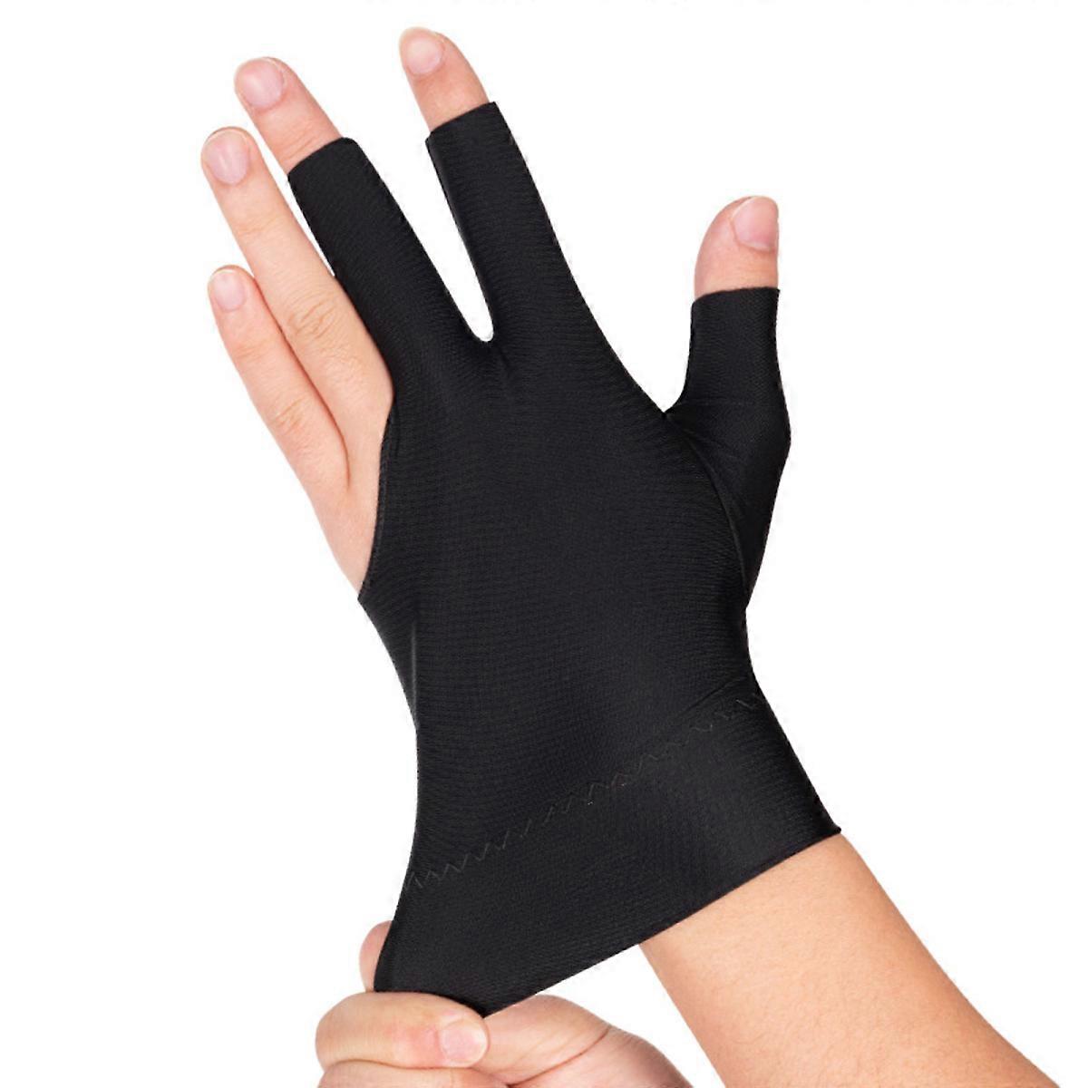 Snooker Billiard Shooter Cue Pool Gloves Left Hand Open Three Finger Spandex Glove