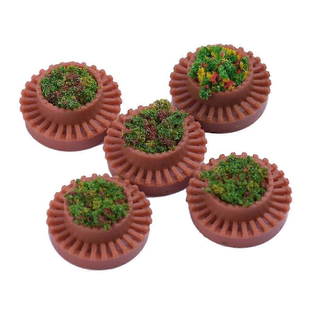 5ピースクリエイティブラウンドフラワーベッドサンドテーブル用ミニチュア風景