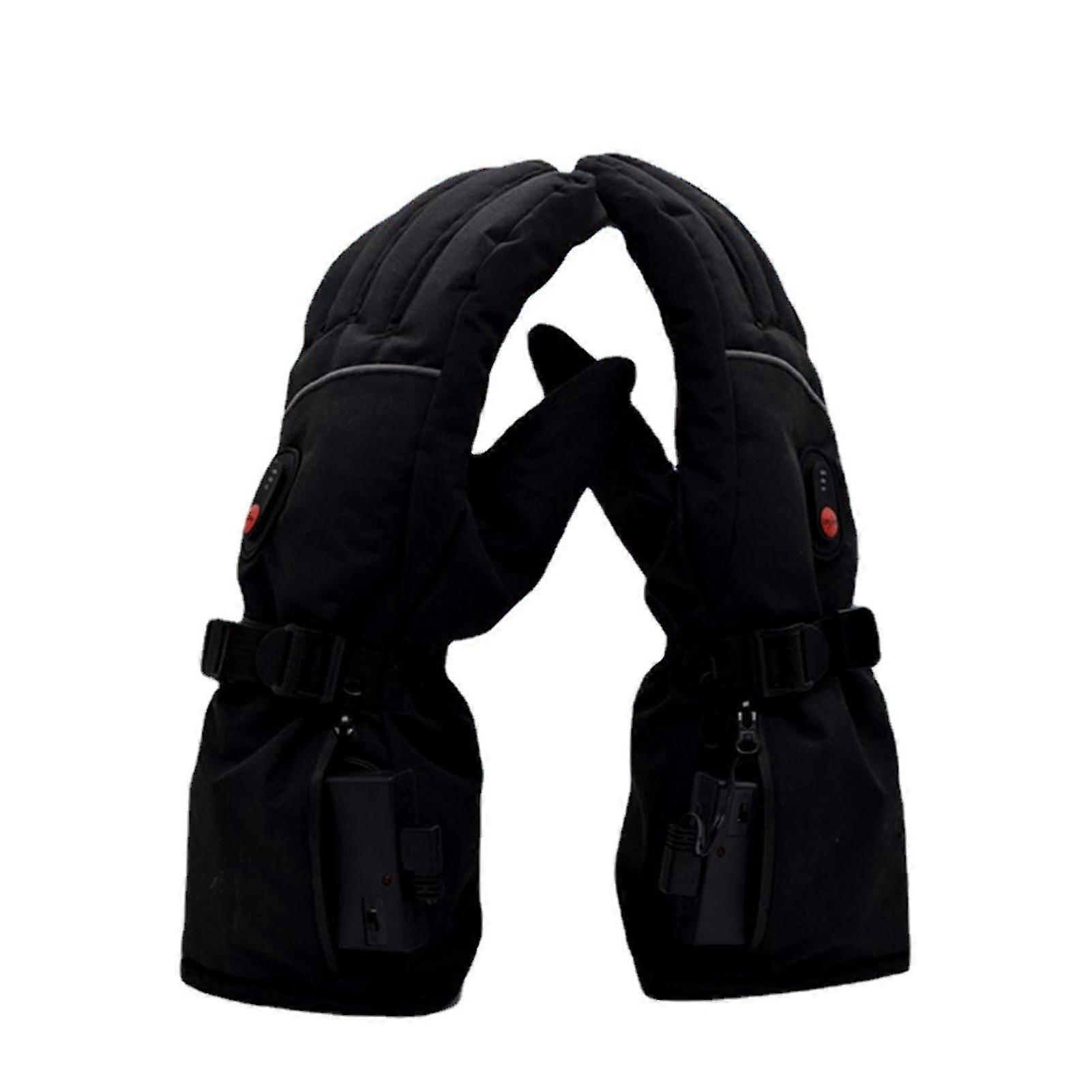 Winter Thermal Heated Gloves Temperature Control Button Mittens for Outdoor Camping
