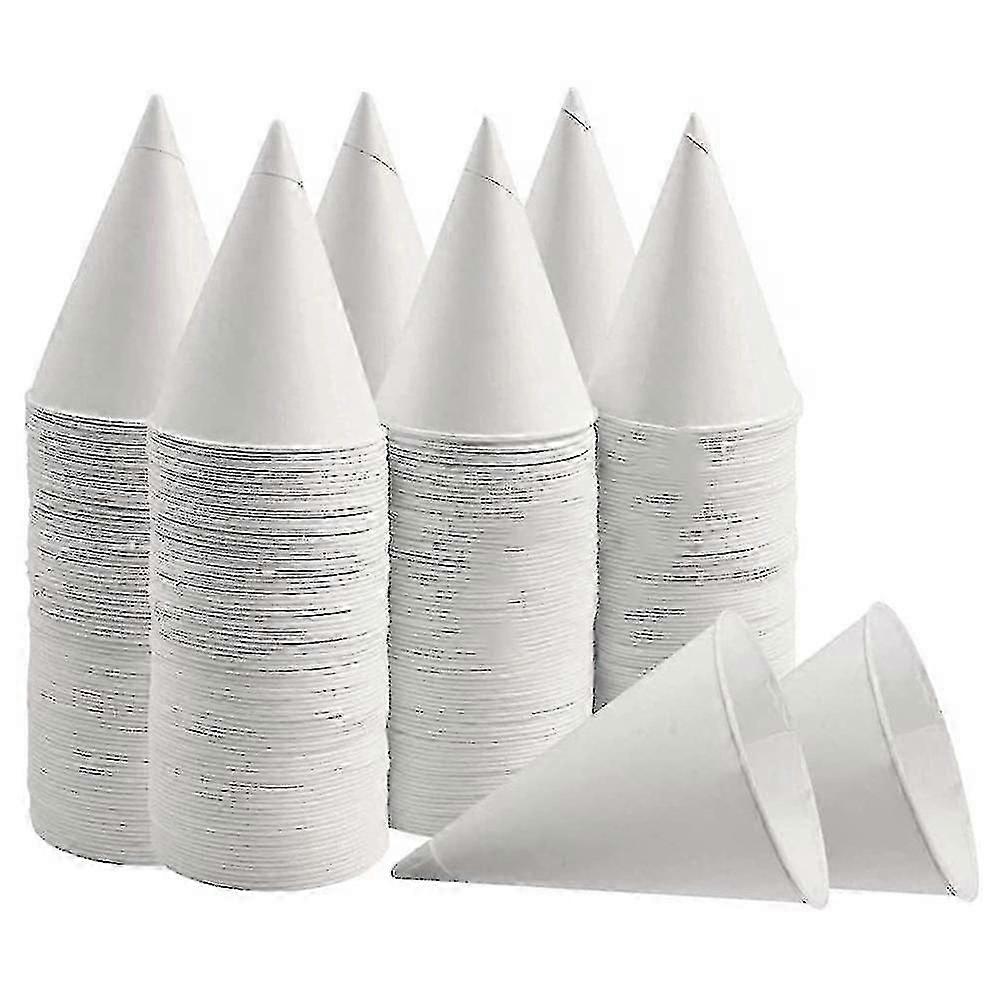 White Paper Cone Cups, Snow Cone Cups,coated Leakproof Cone Paper Cups For Slush, Shaved Ice, Water