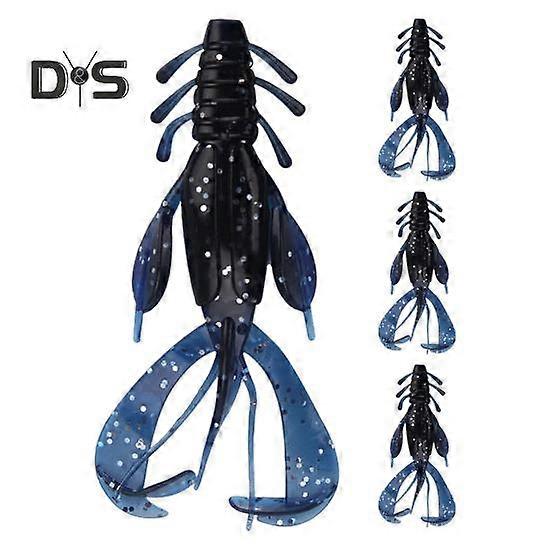 4Pcs 10CM/10G Soft Crayfish Lure with Sequins Realistic PVC Bionic Artificial Shrimp Bait Freshwater Saltwater Bass Trout Fishing Accessories