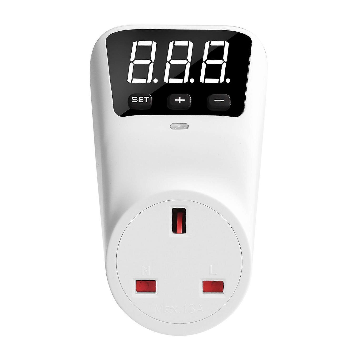 Digital Automatic Voltage Protector Socket 13A LCD Display Power Protector Socket Overcurrent Voltag