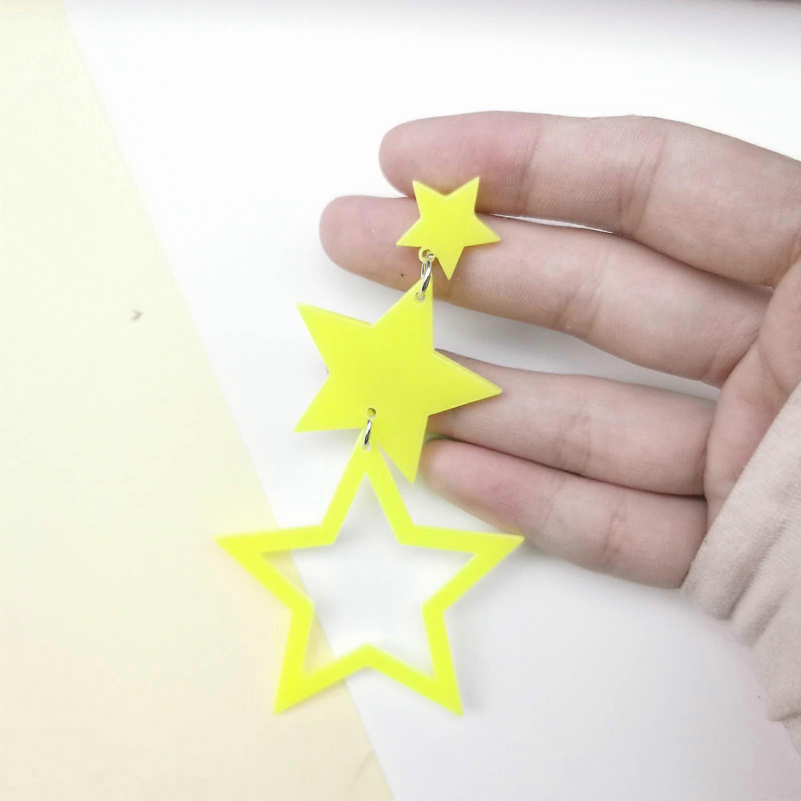 Büyük Yıldız Damla Küpe Bling Sparkly Dangle Küpe Hip-hop Yıldız Damla Küpe Parti Düğün Yıldızı Dangle Küpe