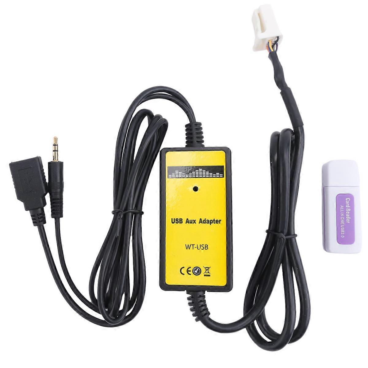 6 + 6PIN Car Radio Digital USB MP3 Interface CD Changer Adapter with 3.5mm AUX In Input for Series