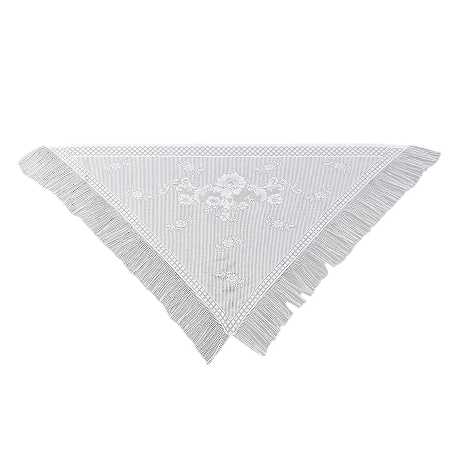 ModernTriangle Shawl Breathable Shoulder Wrap Scarf with Dynamic Fringe for Adding Mysterious Touches to Any Outfit White