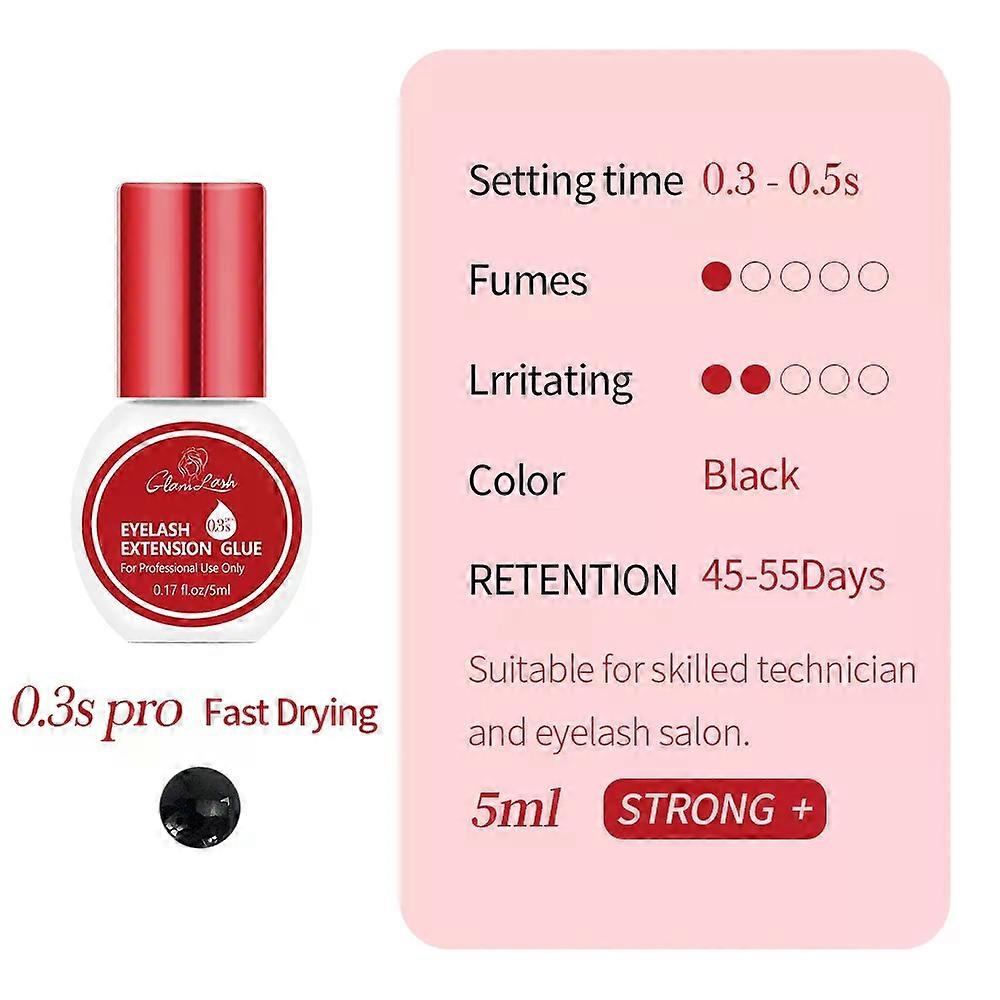 GLAMLASH 0.3-2 sec ξηρό κιτ κόλλας επέκτασης βλεφαρίδων ατομικό μαύρο συγκολλητικό κιτ ψεύτικων βλεφαρίδων για επαγγελματική χρήση