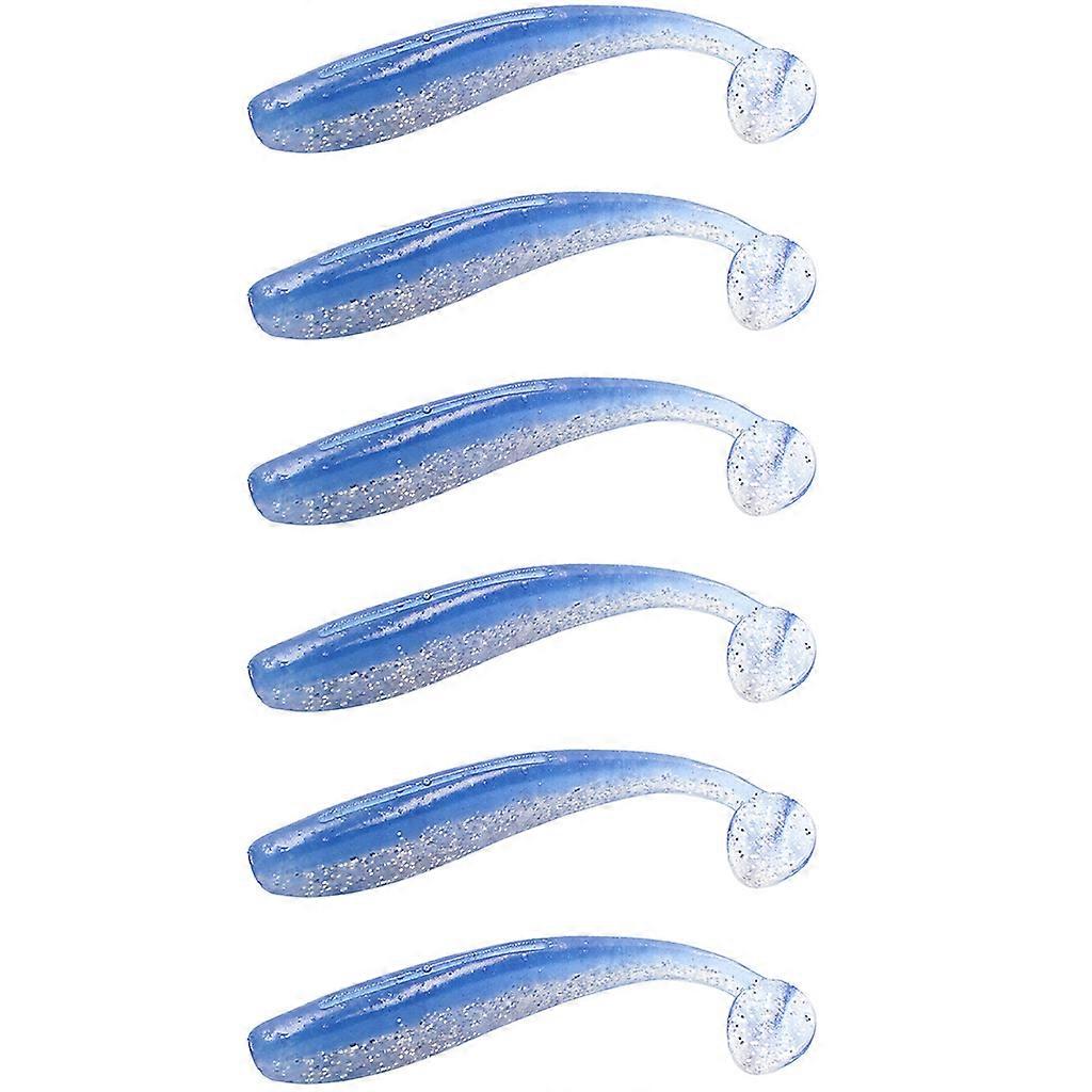 6 Pcs Shinning Soft Fishing Lure 8cm 3.5g Artificial Bait Silicone Double Colors Carp Artificial Swimbait Crankbait