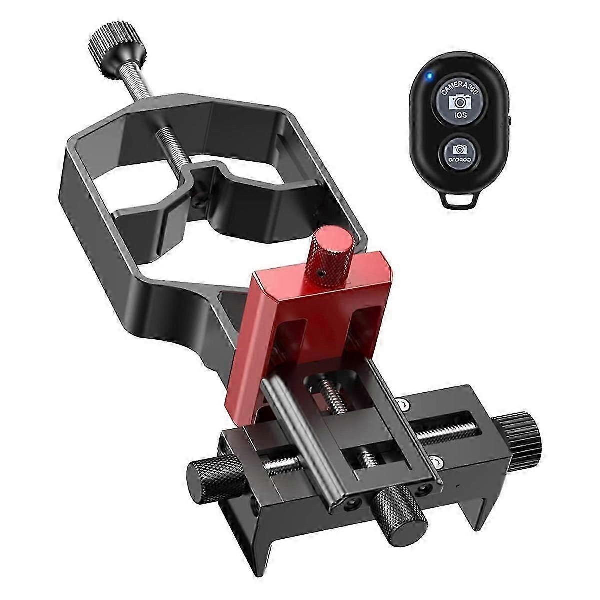 Universal Phone Scope Digiscope Adapter Metal Telescope Mount 3Axis Smartphone Holder suitable for Spotting Scope with Remote