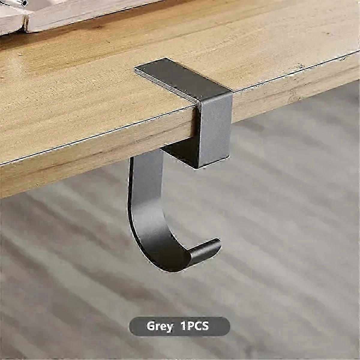 10 Shaped Table Edge Hook Student Desk Side Hanging Bag Removable Office Handbag Holders Table Hooks Gray