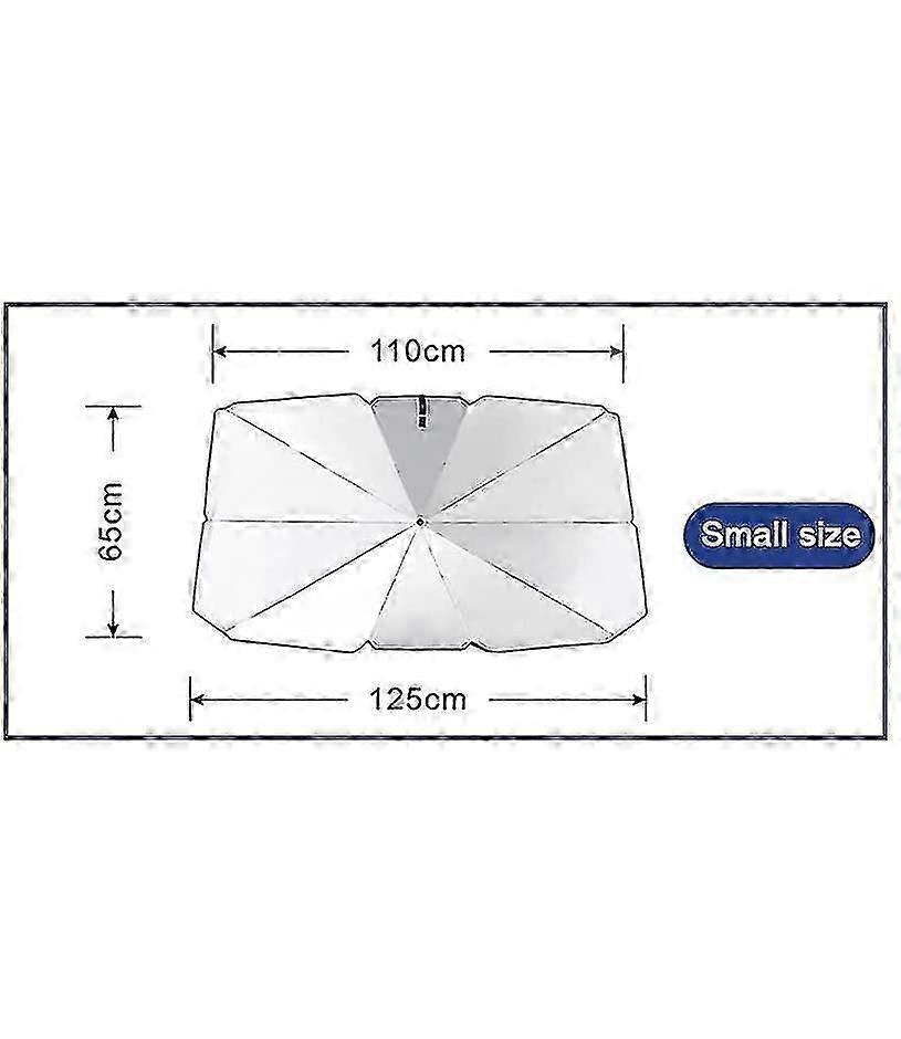 Car Sunshade Windshield Sun Shade, Titanium Silver Cloth Foldable Windshield Sun Shade Umbrella65*125CM