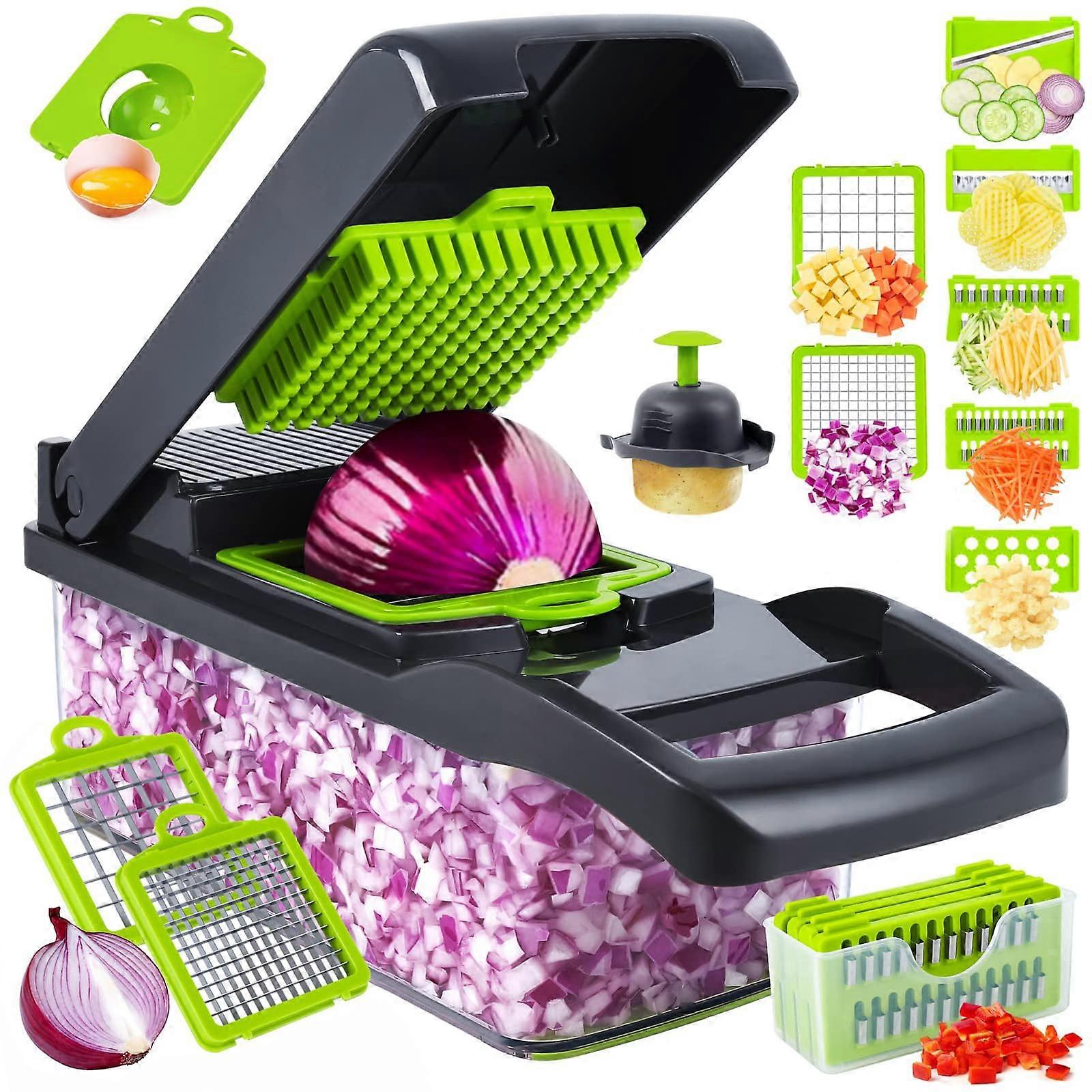 Pro15in1 Vegetable Chopper Kitchen Home Gadgets Essentials Long Gray