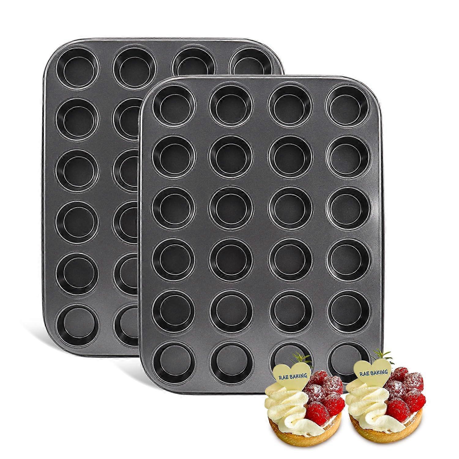 2 Pack Premium Mini Muffin Pan Dishwasher Safe Oven Safe 24-Cup