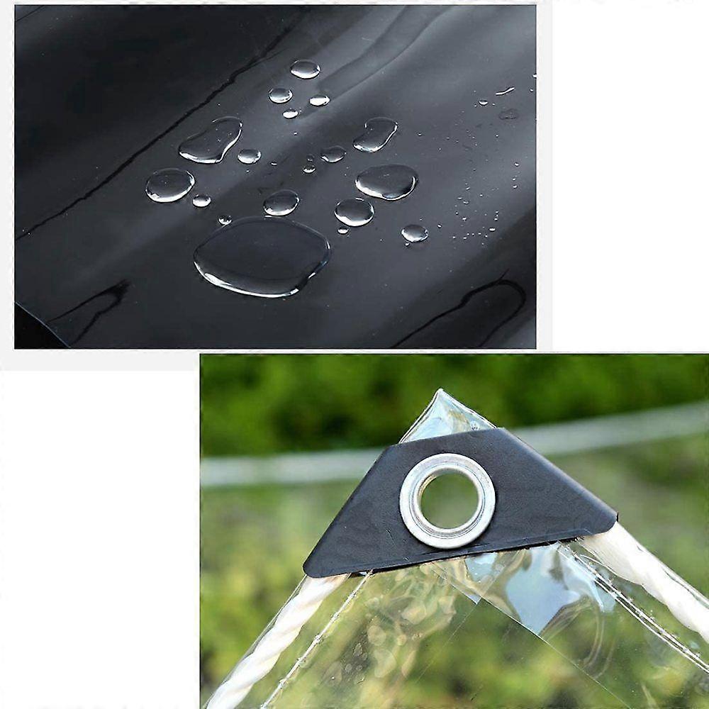 XINGWANGG Transparente PVC Plane, 1,5x1,5 M, Wasserdicht – Mit Ösen & Seil, Für Garten, Pflanzen, Möbel
