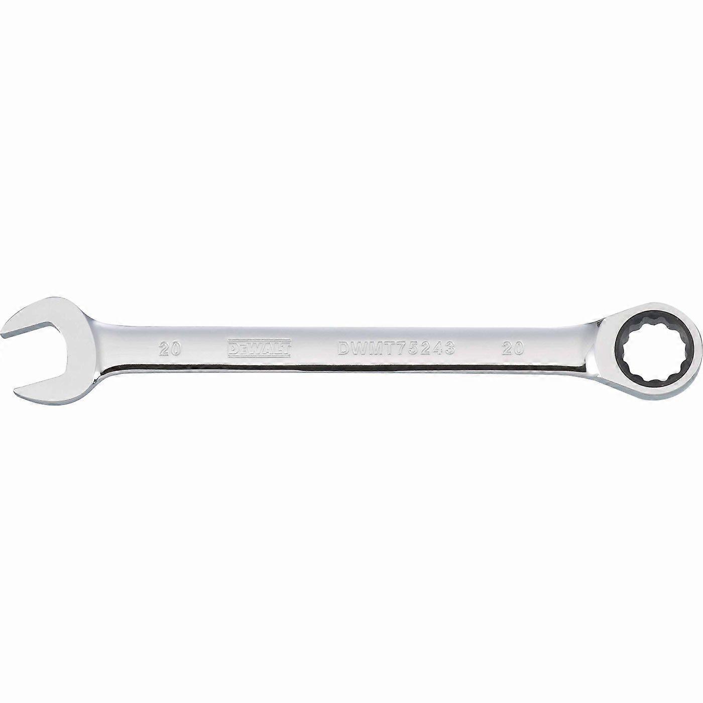 DWMT75243OSP Ratcheting Comb Wrench 20MM - Durable Chrome Vanadium Steel - 12-Point Design - Versatile Mechanics Tool