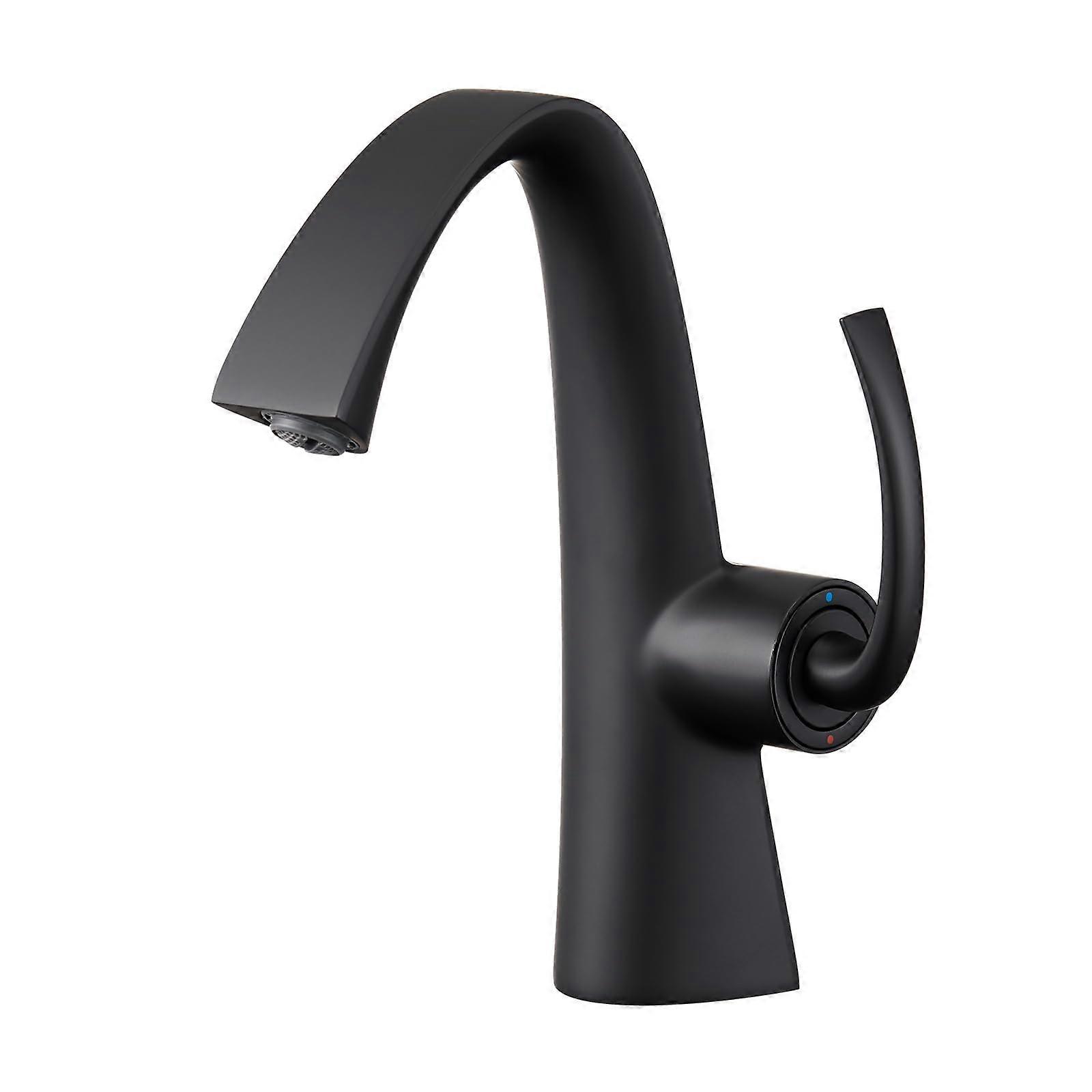 Bathroom Faucets Matte Black,Single Handle Brass Bathroom Faucet for Sink 1 Hole or 3 Holes