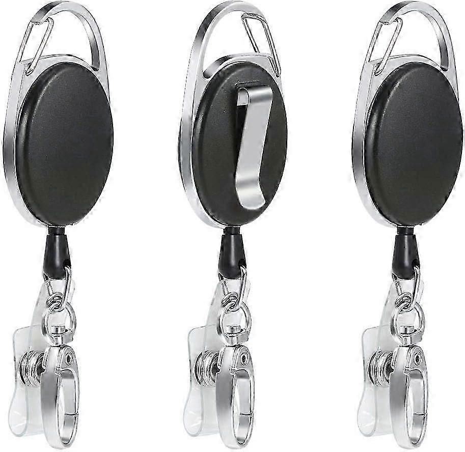 Retractable Keychain with Spring Cord - ID Card Holder & Belt Clip for Secure Carry_CP