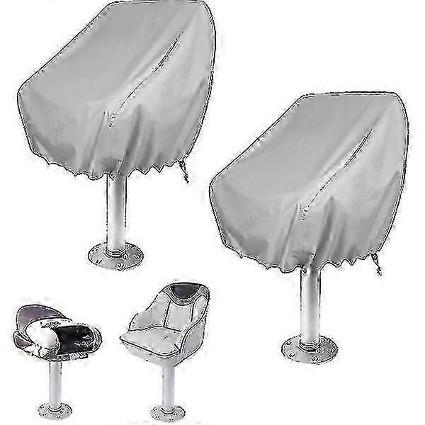 2-Pack أغطية كرسي قاعدة خارجية مقاومة للماء - أغطية كرسي دفة من قماش أكسفورد للقوارب - حماية دائمة