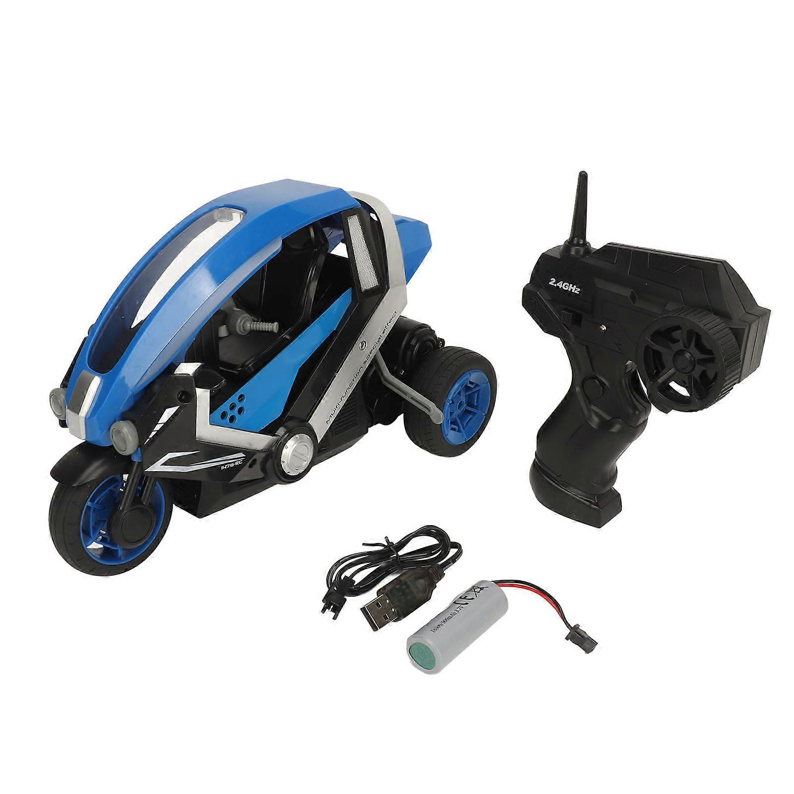 1:8 2.4G Remote Control Stunt 360 Degree Rotating Drift Flip High Speed 3 Wheels RC Motorcycle