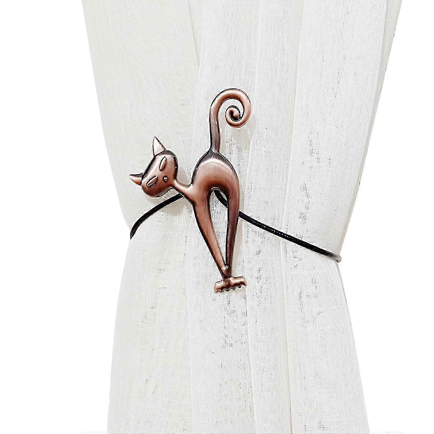Magnetisk gardin binde tilbage - legering katteform draperi holdback til boligindretning