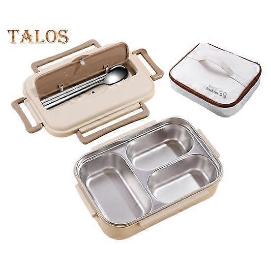 Insulated Lunch Box with Compartments Easy to Clean Stainless Steel Lunch Container Reusable Bento Box with Utensils for Adults Kids