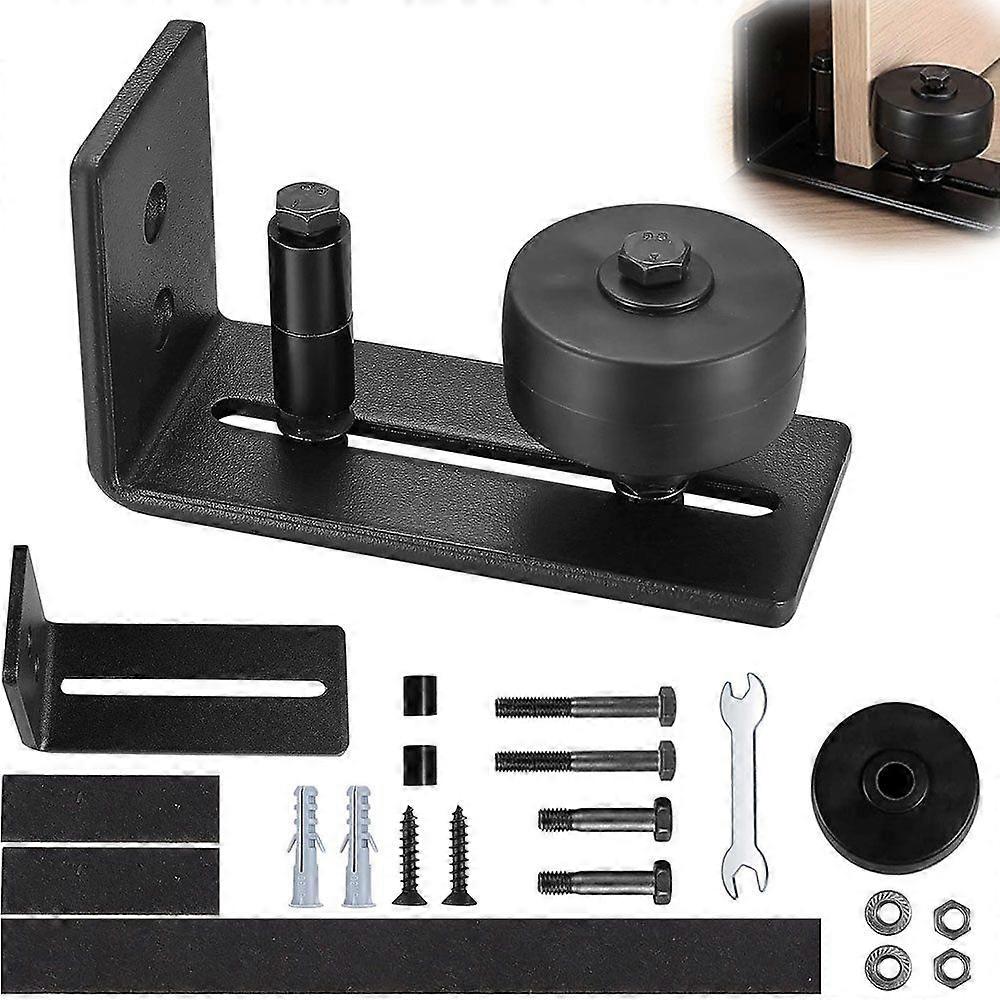 Sliding door wardrobe with floor guide and adjustable sliding door mechanism design