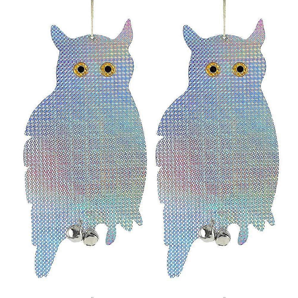 2 Pack Bird Scare Repellent Device - Reflective Hanging Owl - Pest Repellent Control Woodpecker Deterrent - Scare And Frighten Pigeons, Seagulls, Pest