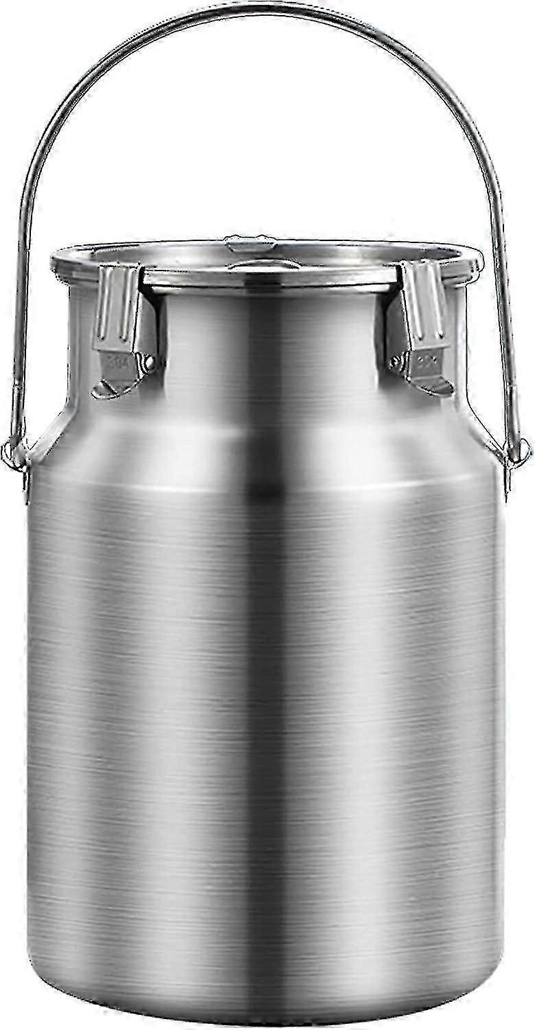 إبريق حمل علب الحليب المصنوع من الفولاذ المقاوم للصدأ 304 بسعة 3 لتر مع غطاء محكم ومقبض واحد - دلو نقل حليب شديد التحمل لتخزين السوائل والمواد الصلبة