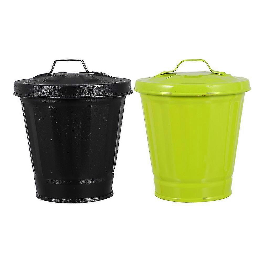2 Pcs Bin Lid Garbage Bin Pencil Holder Trash Containers Small Garbage Can Rubbish Can