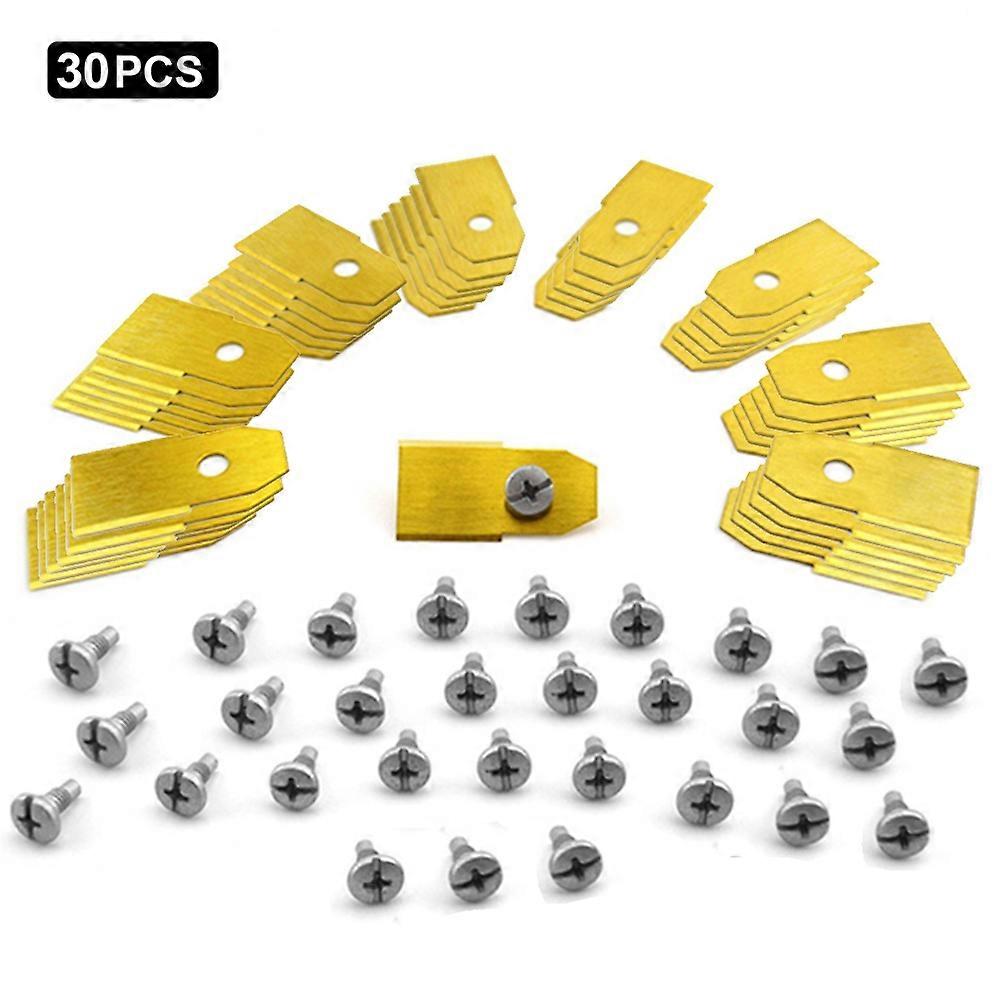 ハスクバーナ芝刈り機ステンレス鋼交換用カッティングブレード用30個、35x18mm - ゴールド