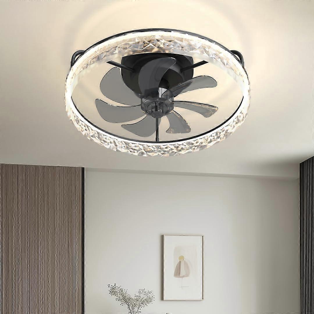 MOD LIGHTING Ventara Crystal Ceiling Fan Light with App Control, Dimmable, Modern Design, 52-Inch, Chrome Finish