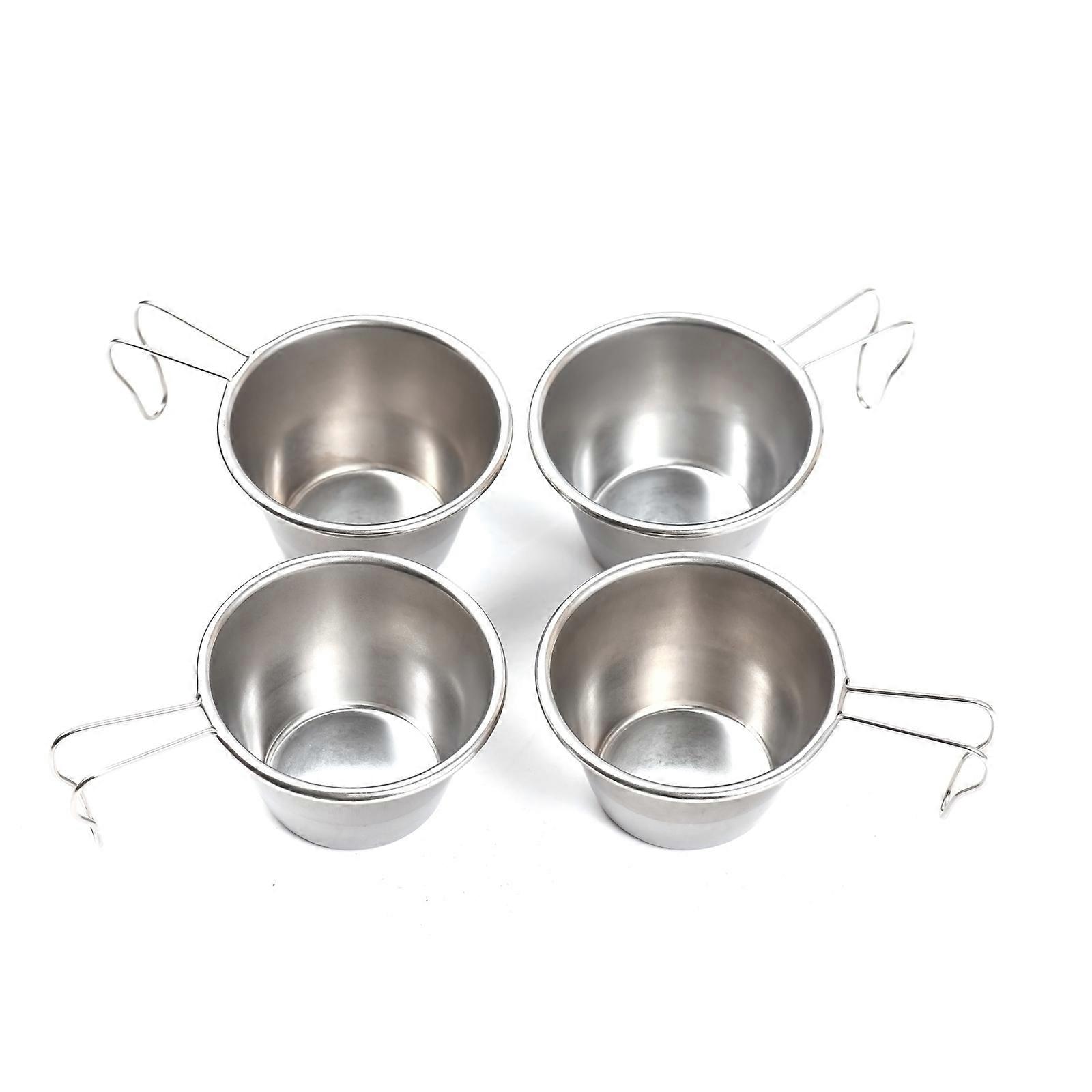 Sierra Cup Tea Coffee Sets of 4 Stainless Steel with Folding Handle 30ml and 70ml Options Perfect for Travel Camping Outdoor Activities